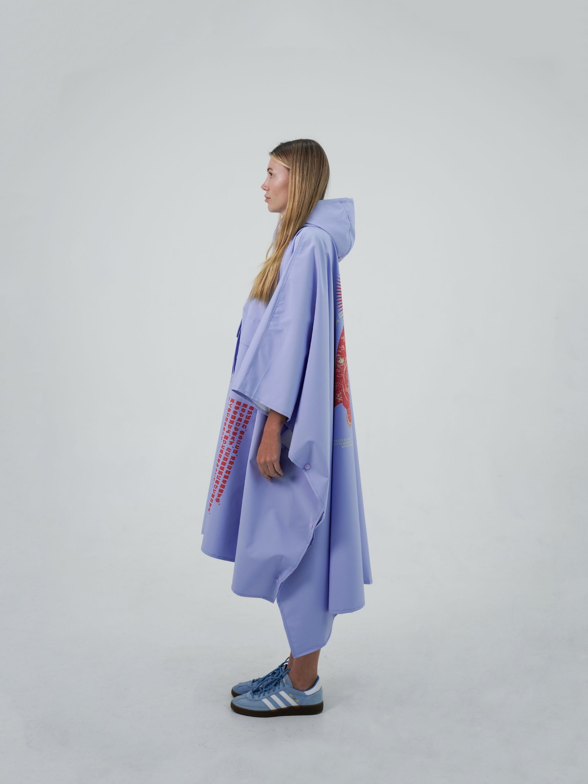 Raincoat, Japanese design, Bali, travel, adventure, style, Despo fabric, Taslan fabric, water-resistant, breathable, lightweight, packable, ethical manufacturing, sustainable fashion.